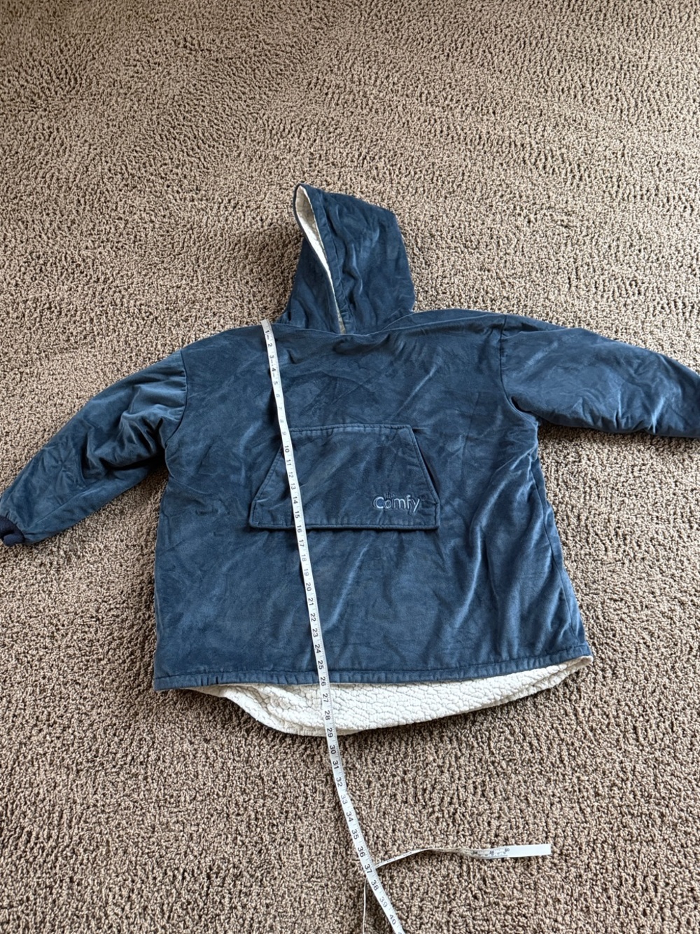 The Comfy- Cozy Navy Blue Hooded Pullover with Front Pocket